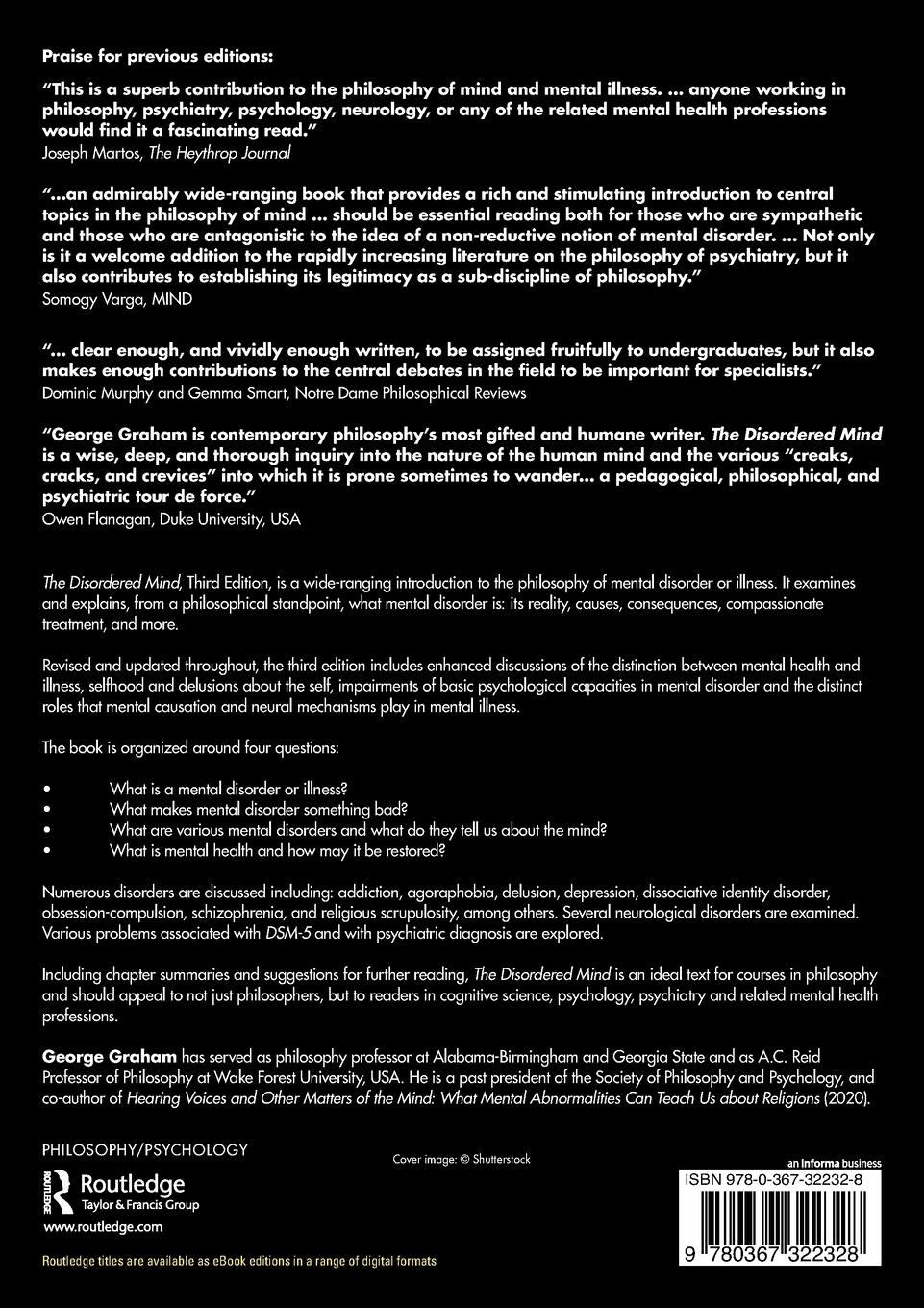 Rückseitencover The Disordered Mind