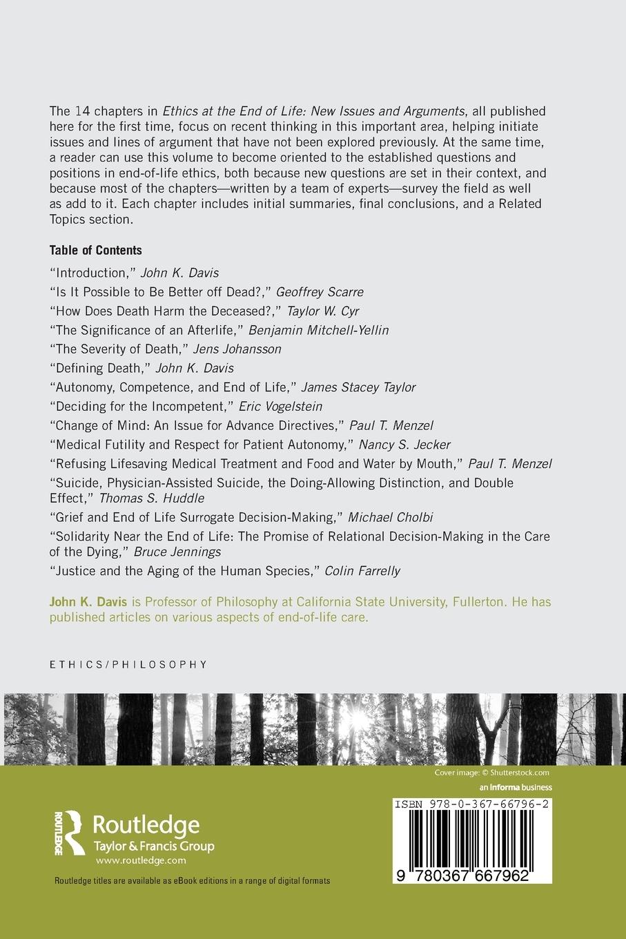 Rückseitencover Ethics at the End of Life