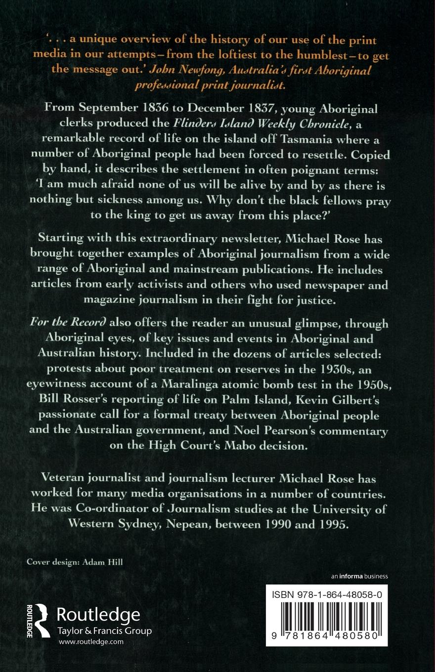 Rückseitencover For the Record