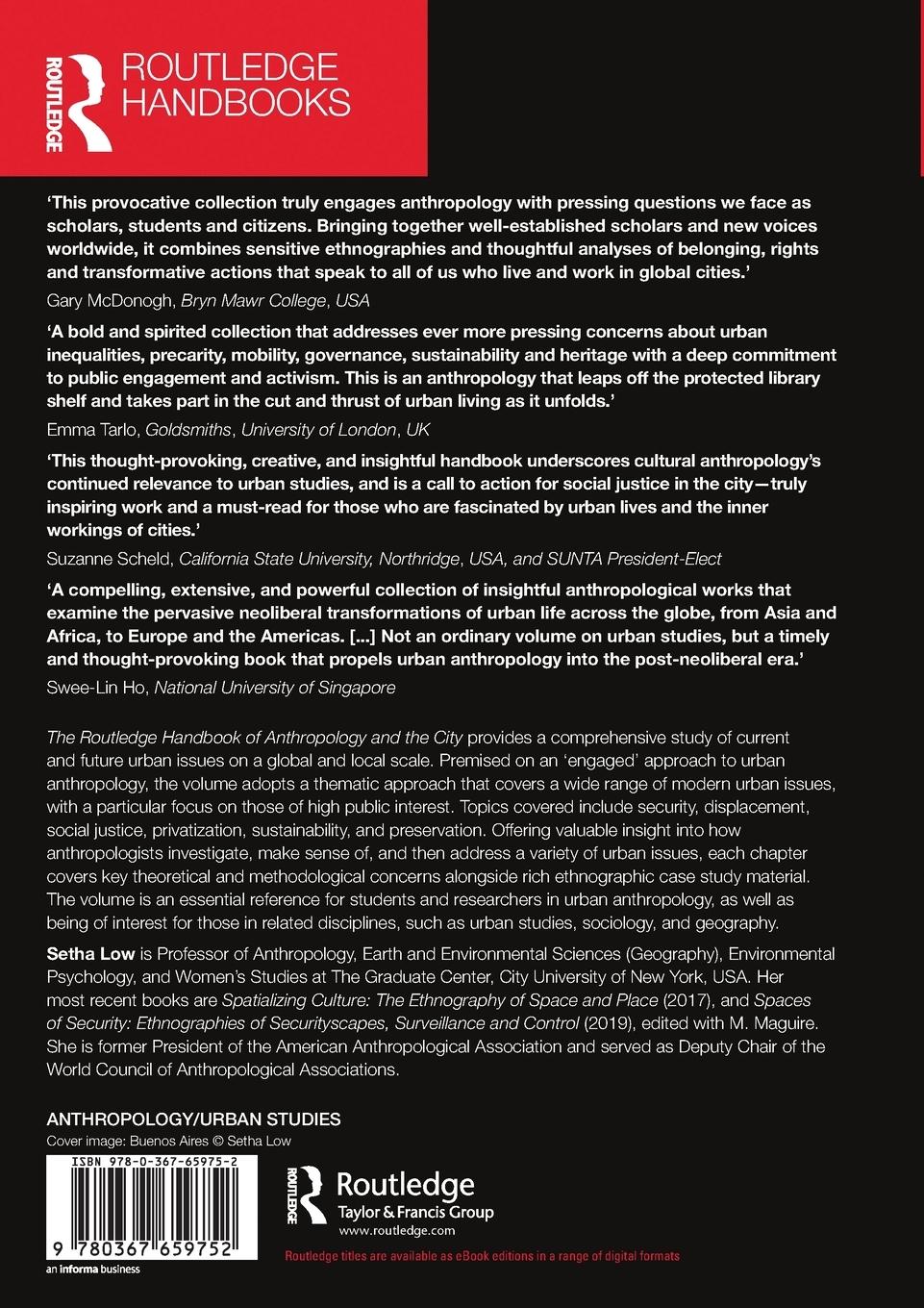 Rückseitencover The Routledge Handbook of Anthropology and the City
