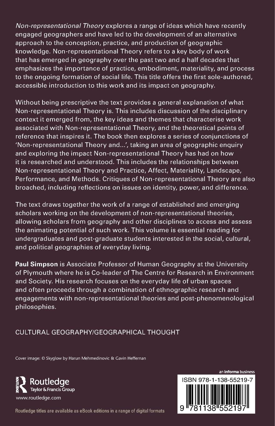 Rückseitencover Non-representational Theory