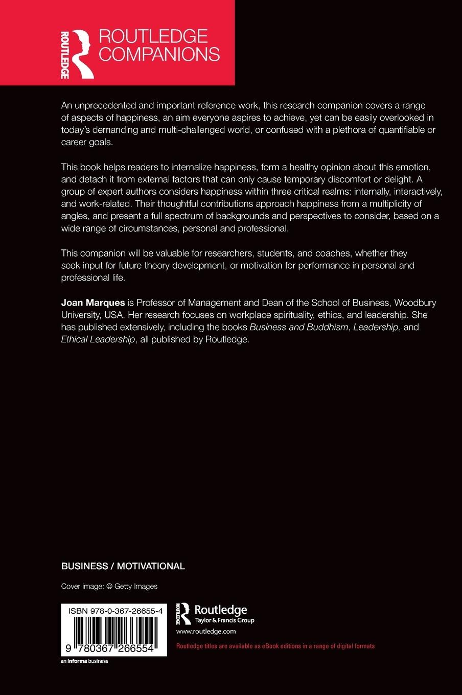Rückseitencover The Routledge Companion to Happiness at Work