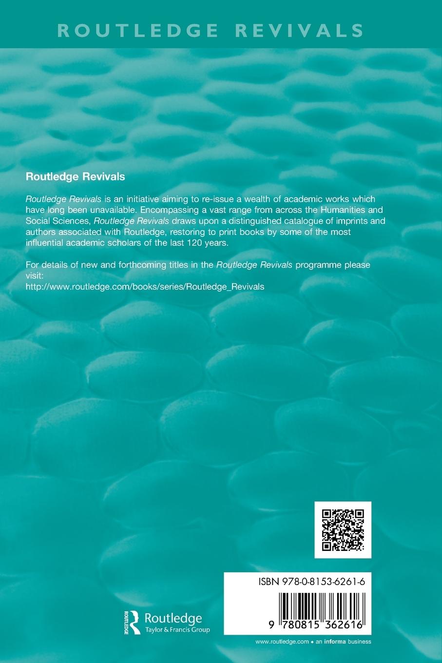Rückseitencover Routledge Revivals