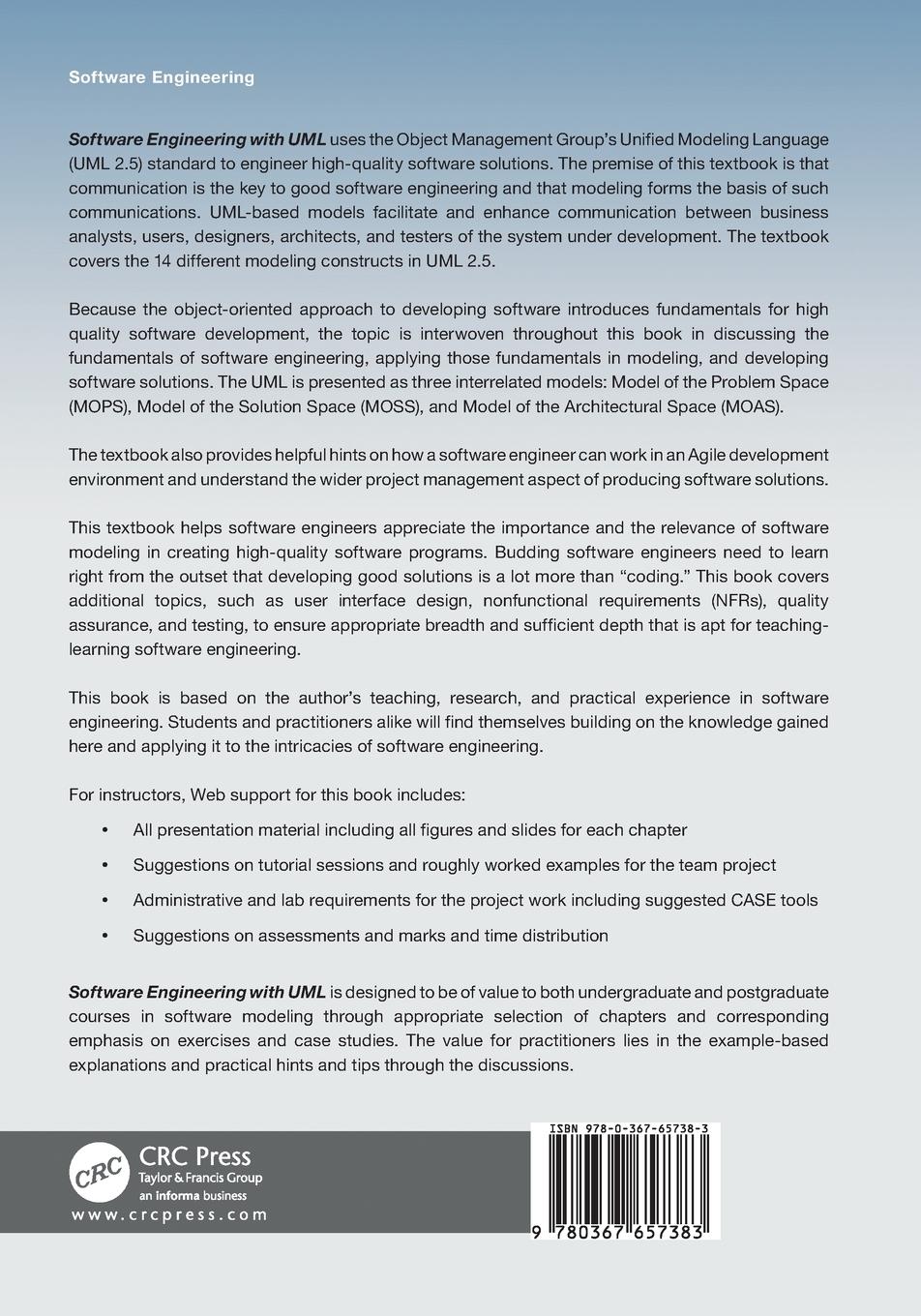 Rückseitencover Software Engineering with UML