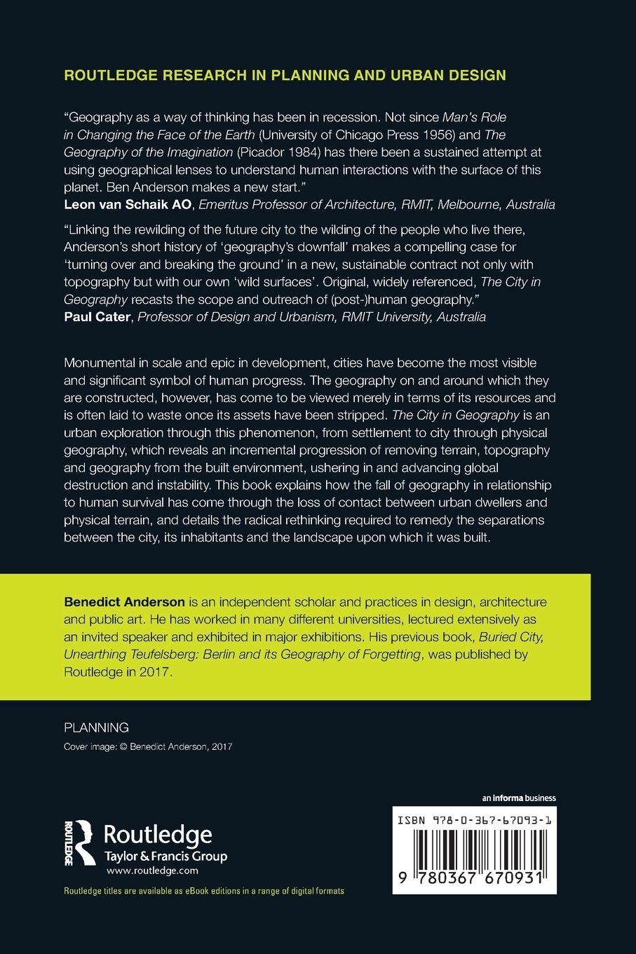 Rückseitencover The City in Geography