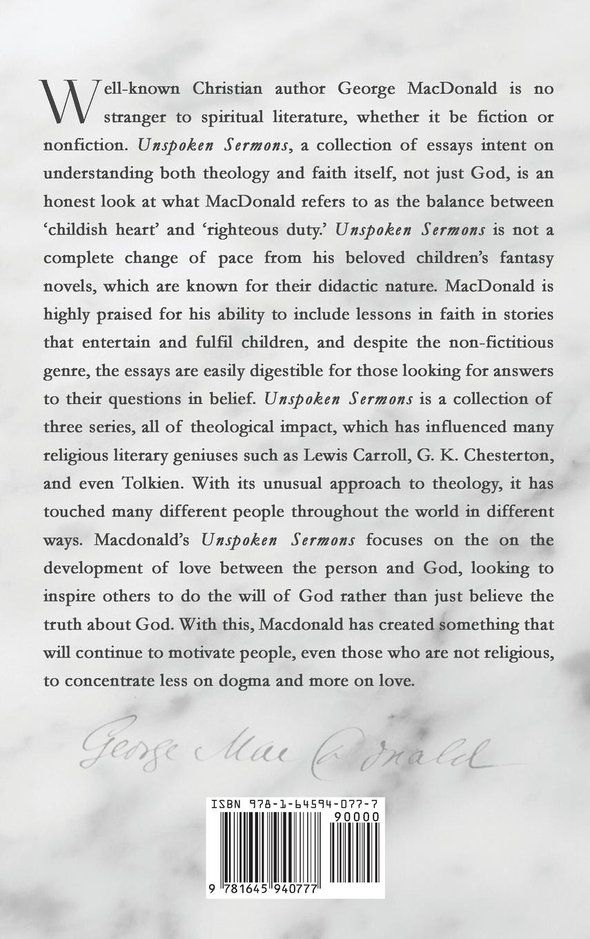 Rückseitencover Unspoken Sermons