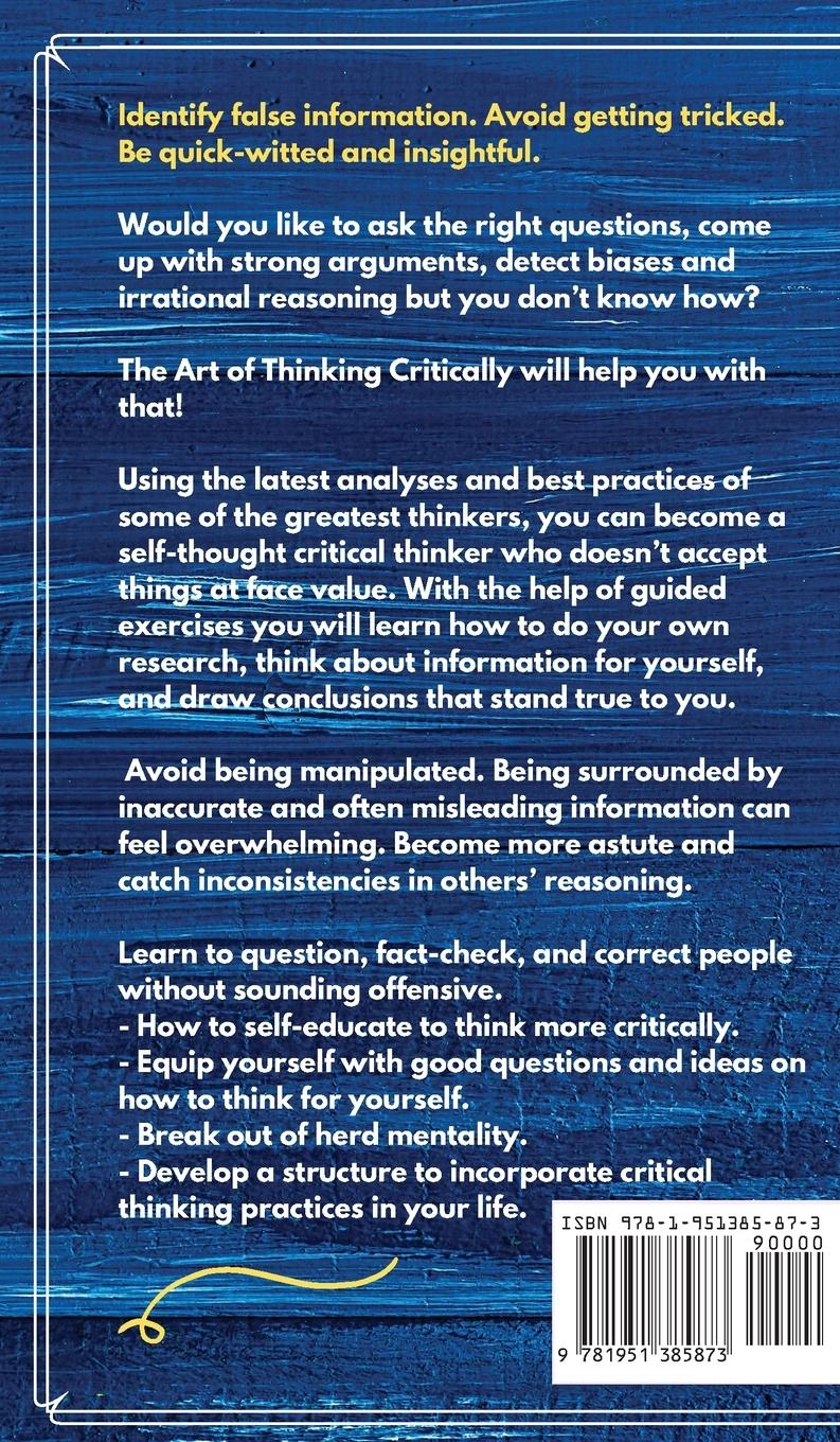 Rückseitencover The Art of Thinking Critically