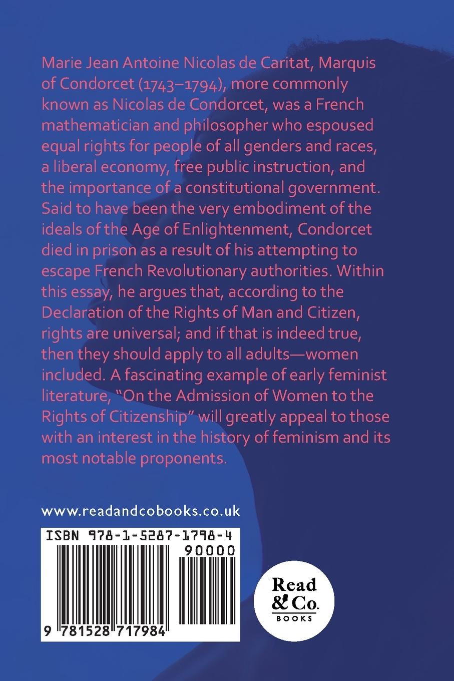 Rückseitencover On the Admission of Women to the Rights of Citizenship