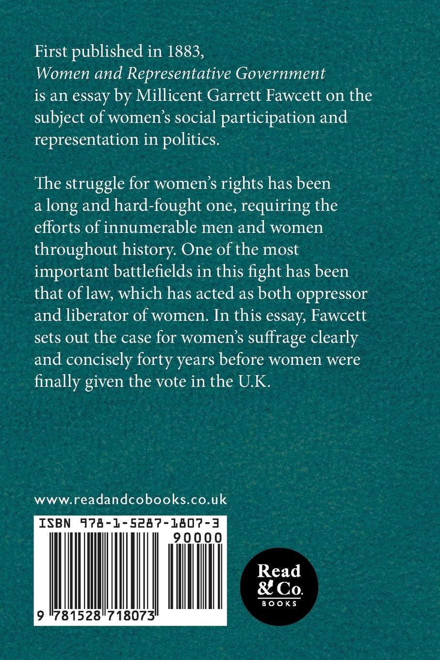 Rückseitencover Women and Representative Government