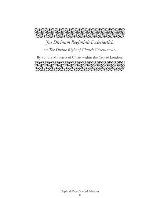 Vorderes Coverbild Jus Divinum Regiminis Ecclesiastici