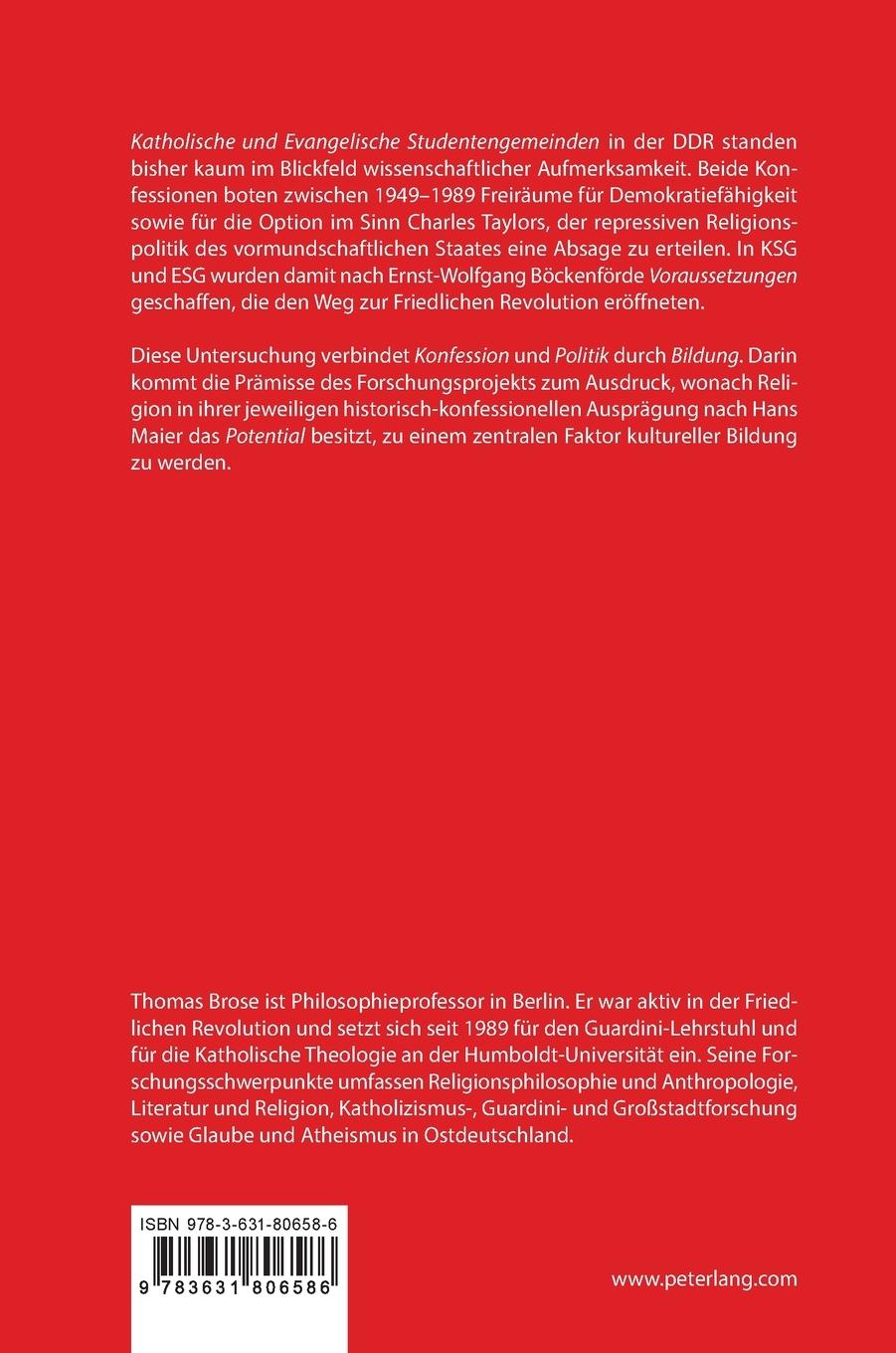 Rückseitencover Konfession - Bildung - Politik