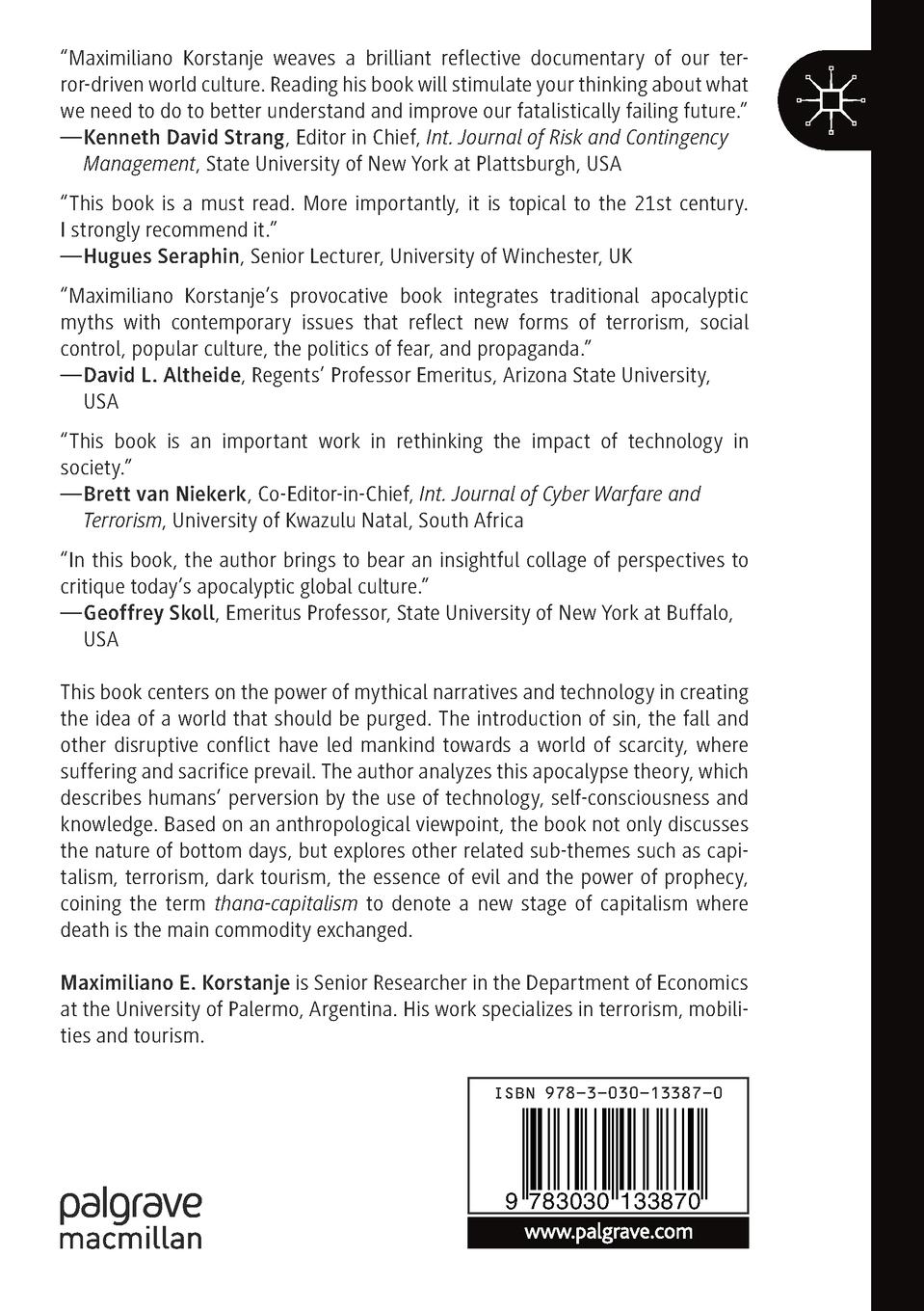 Rückseitencover Terrorism, Technology and Apocalyptic Futures