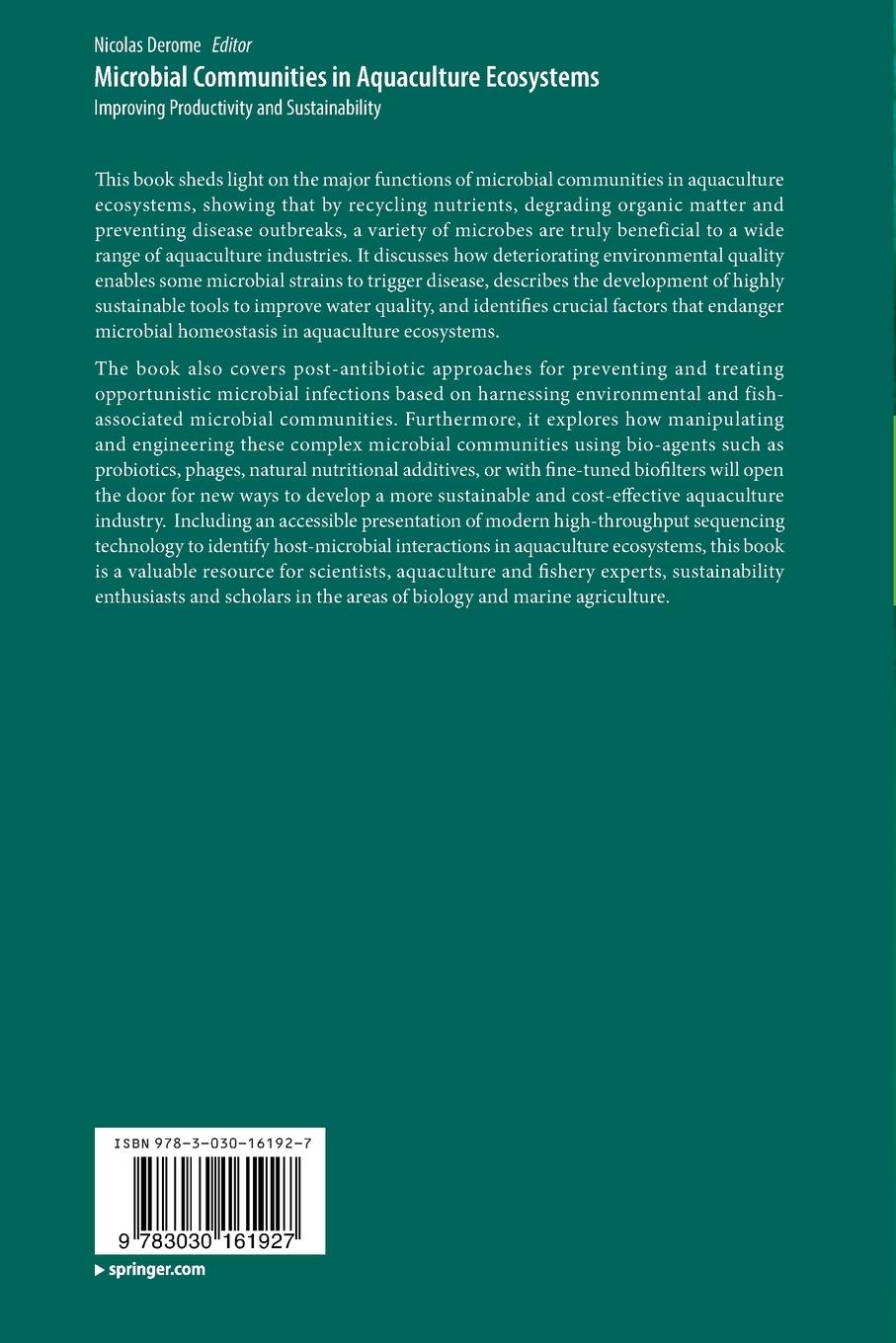 Rückseitencover Microbial Communities in Aquaculture Ecosystems