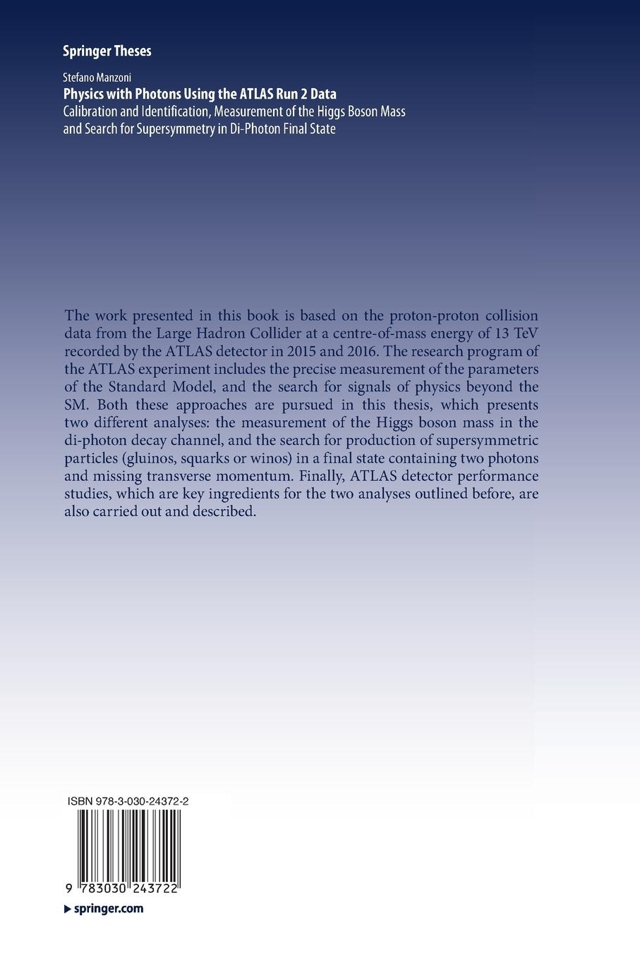 Rückseitencover Physics with Photons Using the ATLAS Run 2 Data