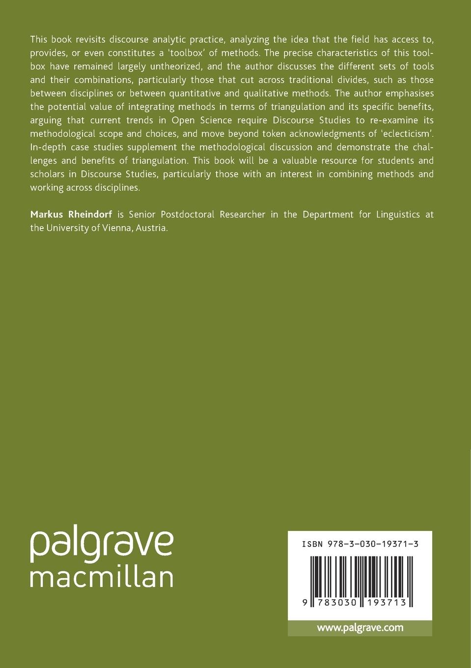 Rückseitencover Revisiting the Toolbox of Discourse Studies