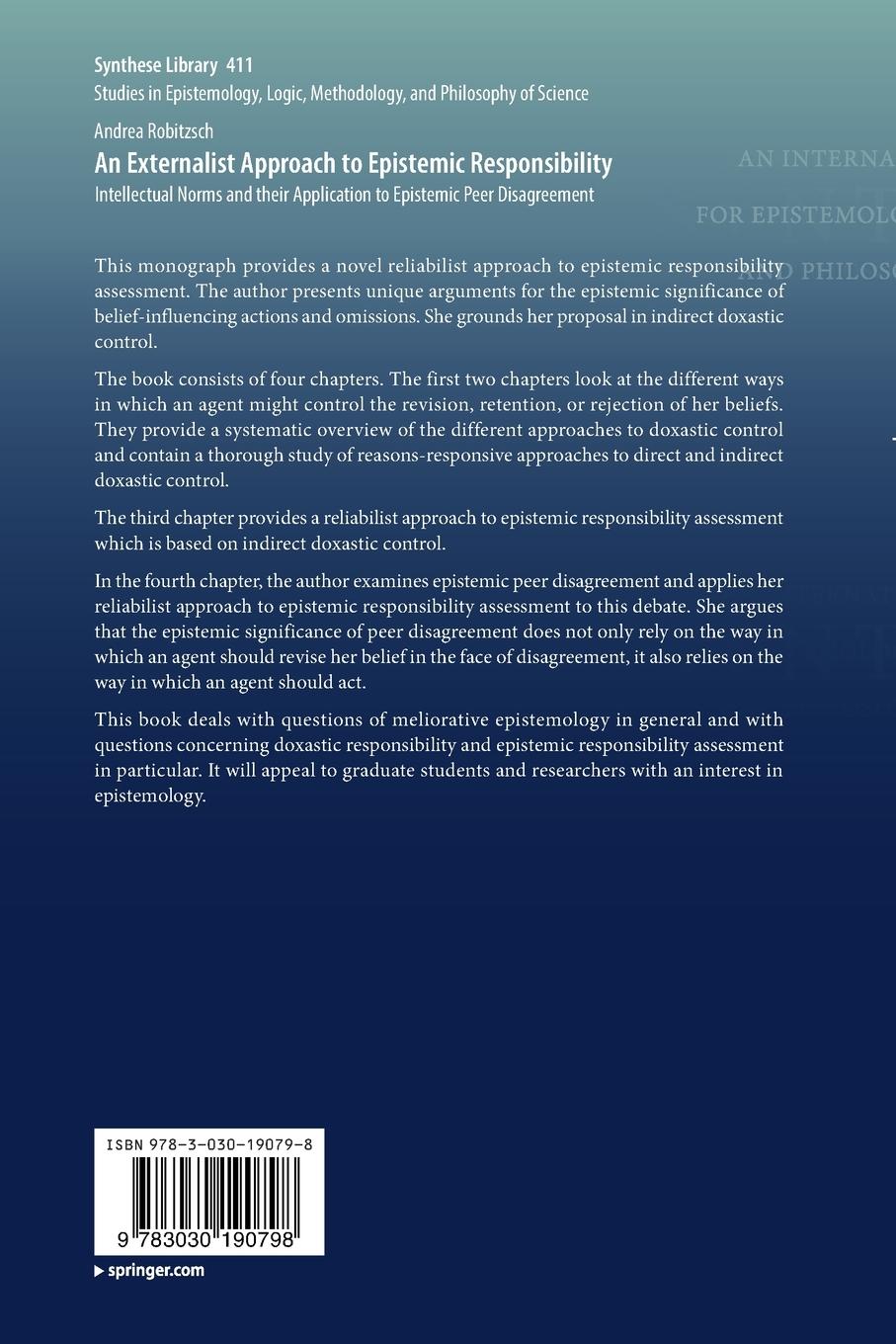 Rückseitencover An Externalist Approach to Epistemic Responsibility