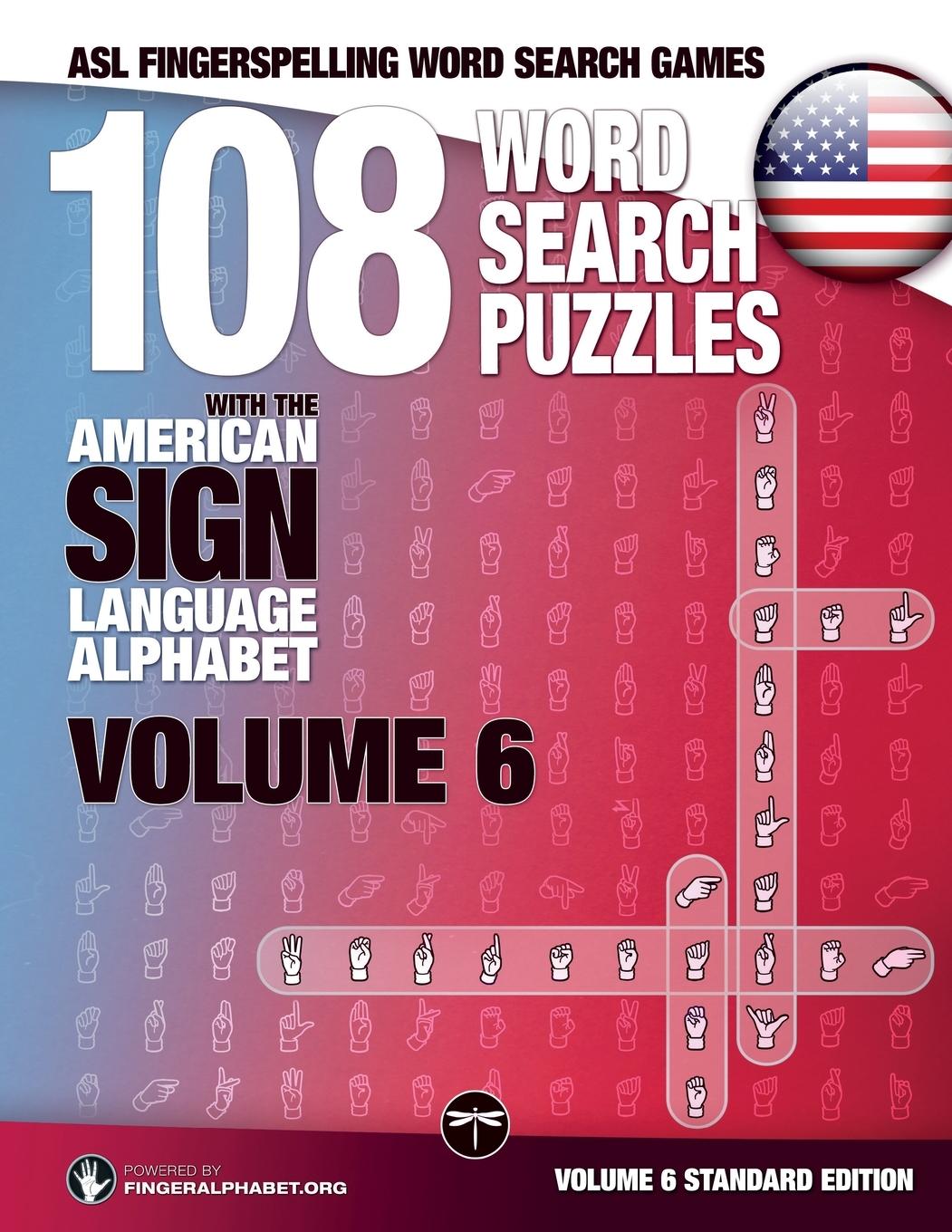 Vorderes Coverbild 108 Word Search Puzzles with the American Sign Language Alphabet, Volume 06