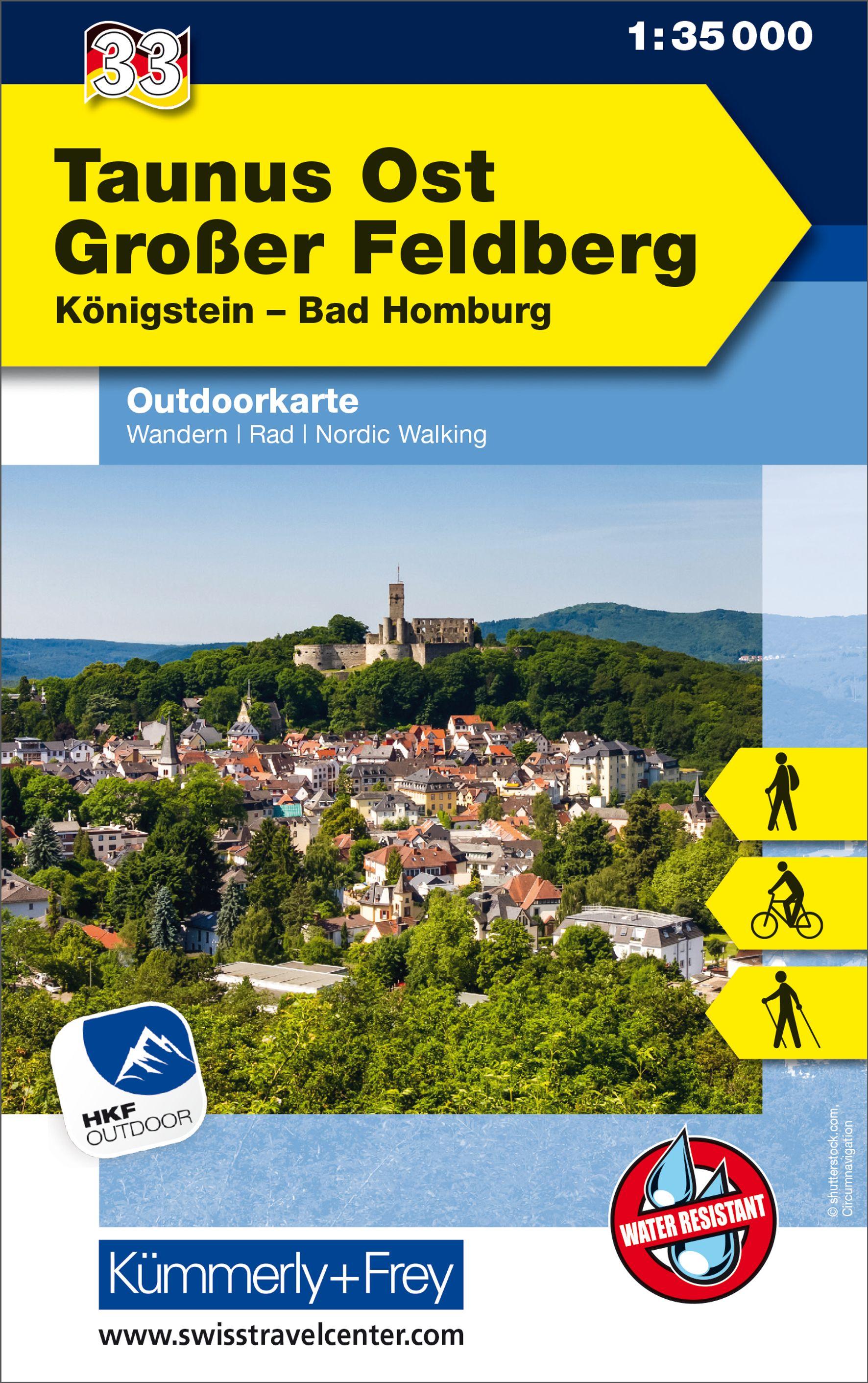Vorderes Coverbild KuF Deutschland Outdoorkarte 33 Taunus Ost, Großer Feldberg 1 : 35.000