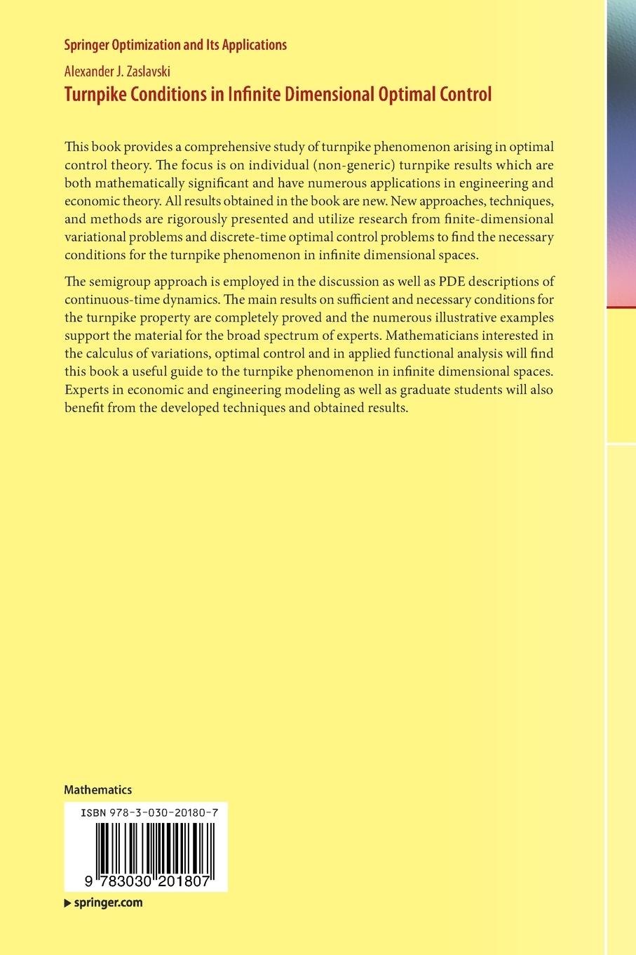 Rückseitencover Turnpike Conditions in Infinite Dimensional Optimal Control