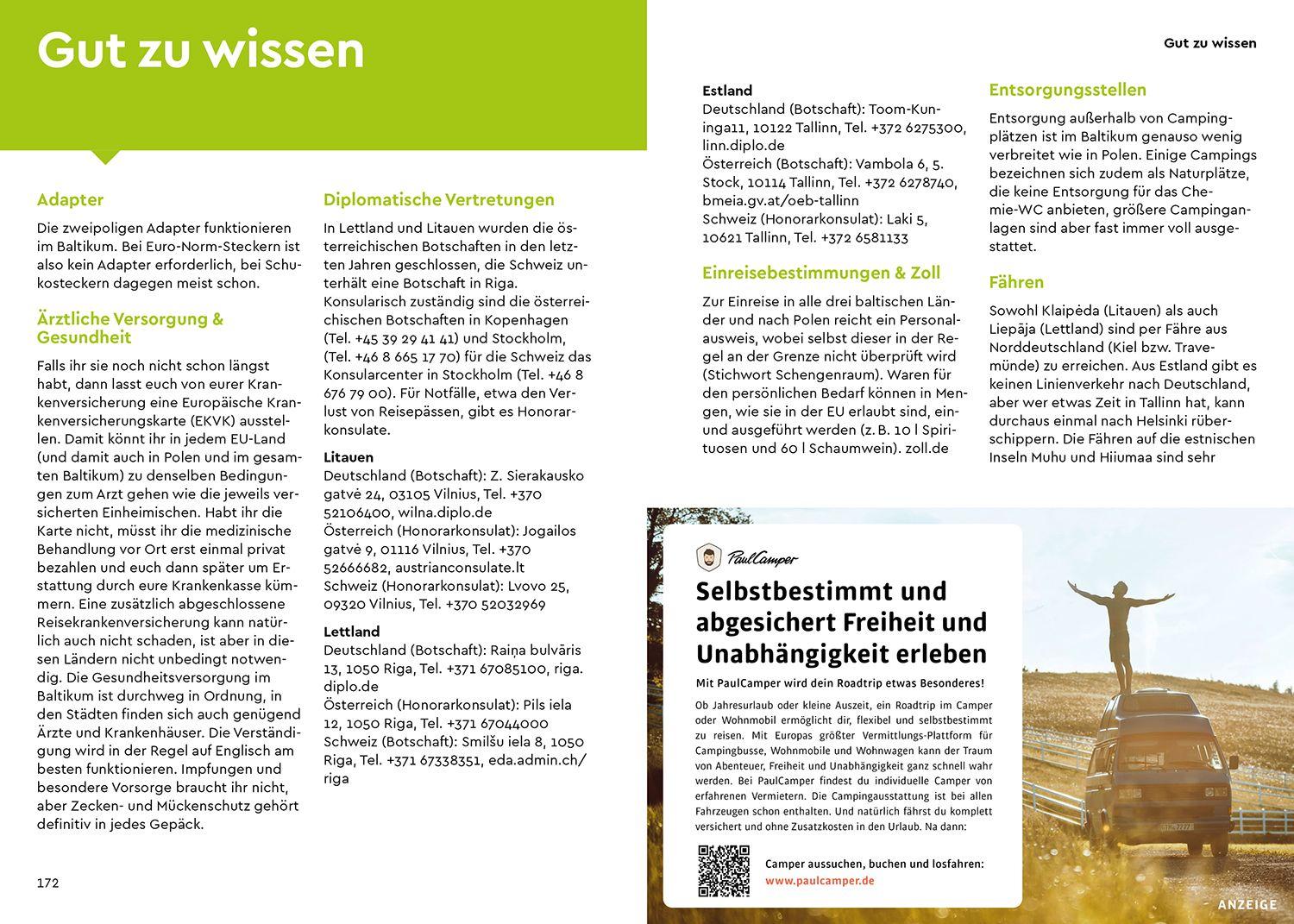 Beispielinhalt (Bild) MARCO POLO Camper Guide Baltikum