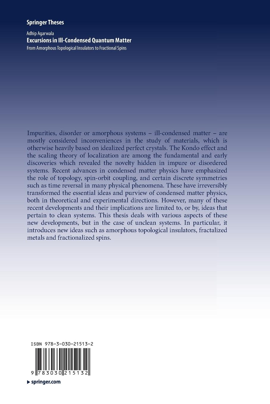 Rückseitencover Excursions in Ill-Condensed Quantum Matter