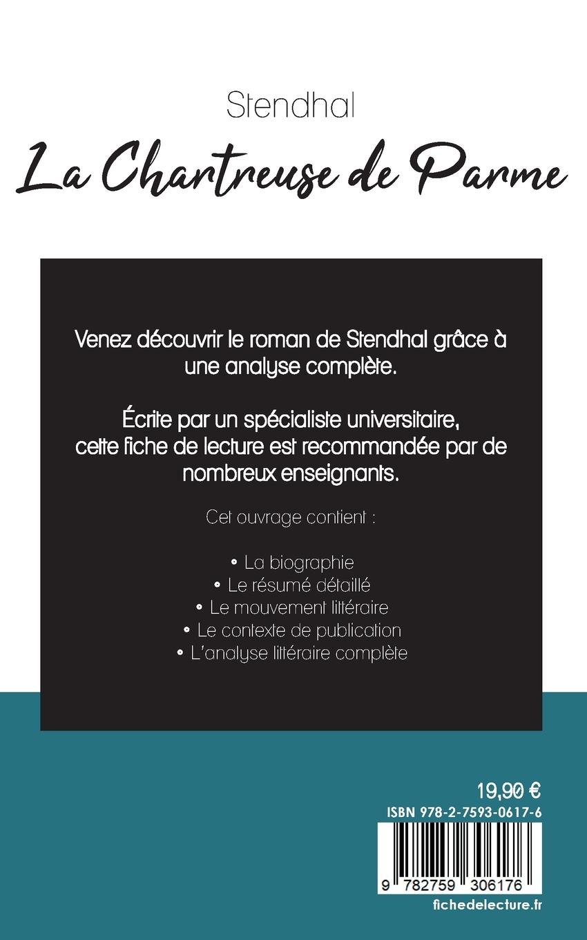 Rückseitencover La Chartreuse de Parme de Stendhal (fiche de lecture et analyse complète de l'oeuvre)
