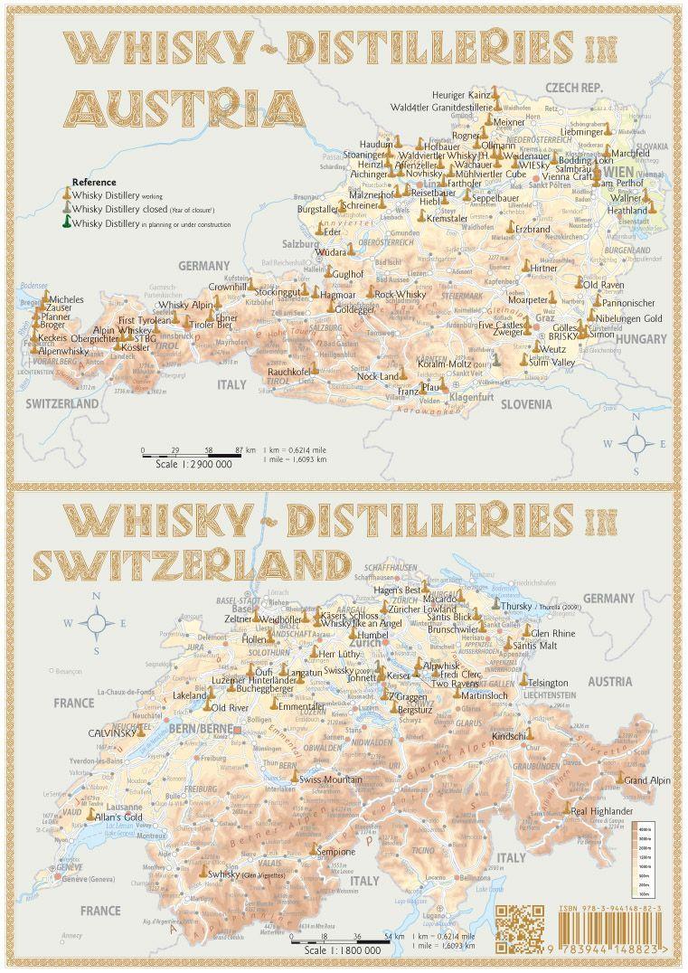 Beispielinhalt (Bild) Whisky Distilleries Germany-Austria-Switzerland - Tasting Map