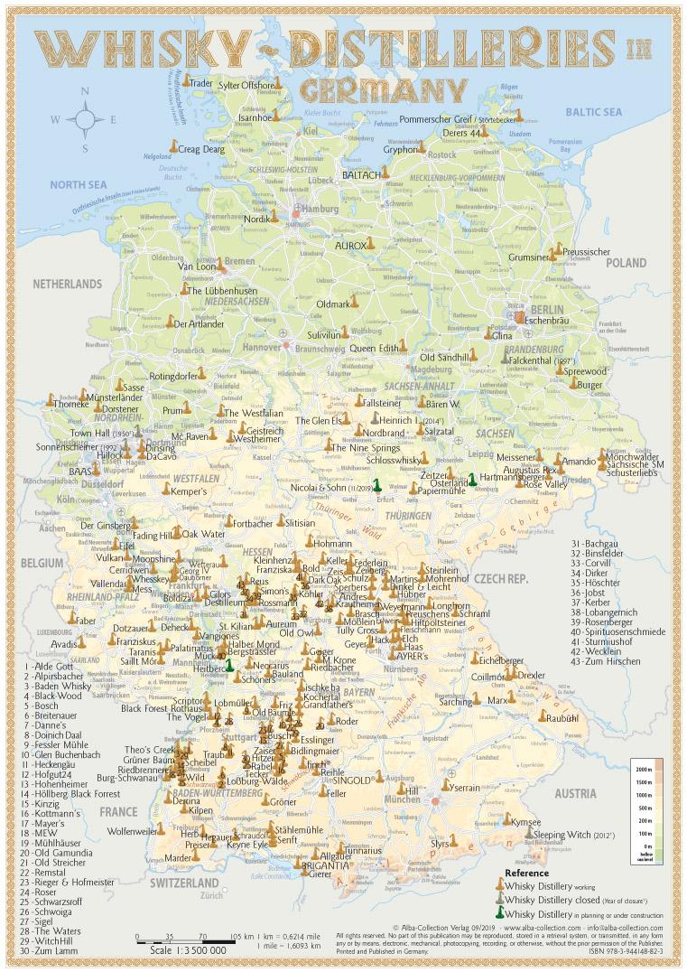 Vorderes Coverbild Whisky Distilleries Germany-Austria-Switzerland - Tasting Map