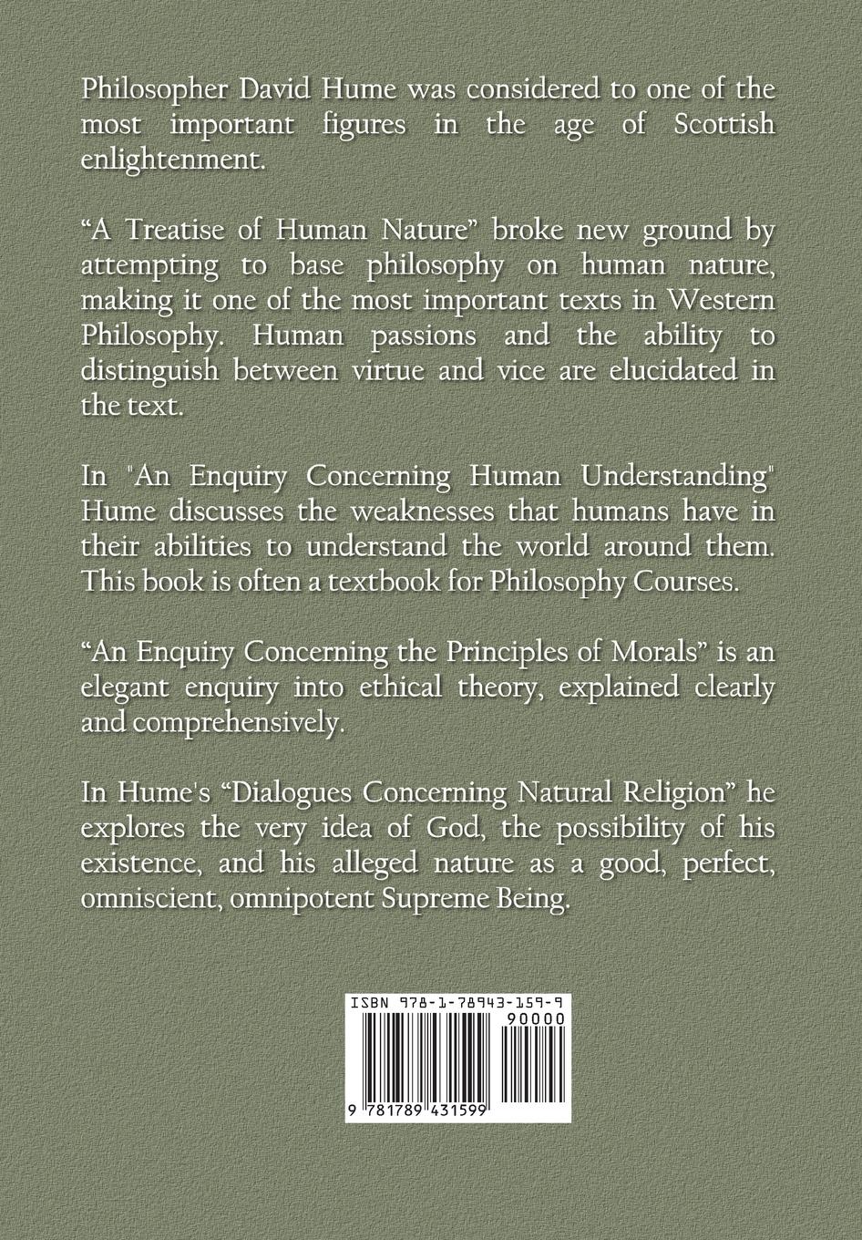 Rückseitencover David Hume - Collected Writings (Complete and Unabridged), a Treatise of Human Nature, an Enquiry Concerning Human Understanding, an Enquiry Concernin