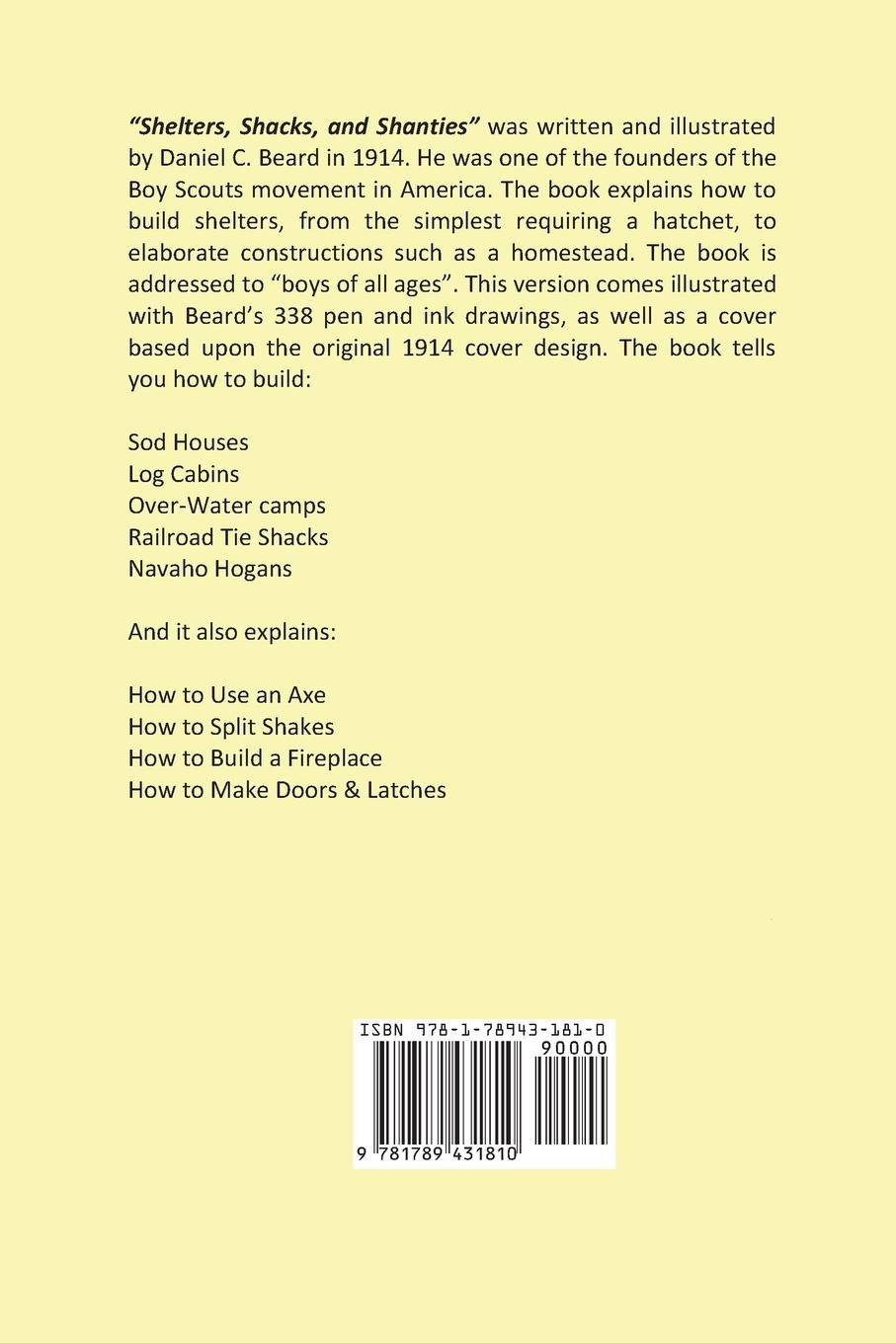 Rückseitencover Shelters, Shacks and Shanties - With 1914 Cover and Over 300 Original Illustrations