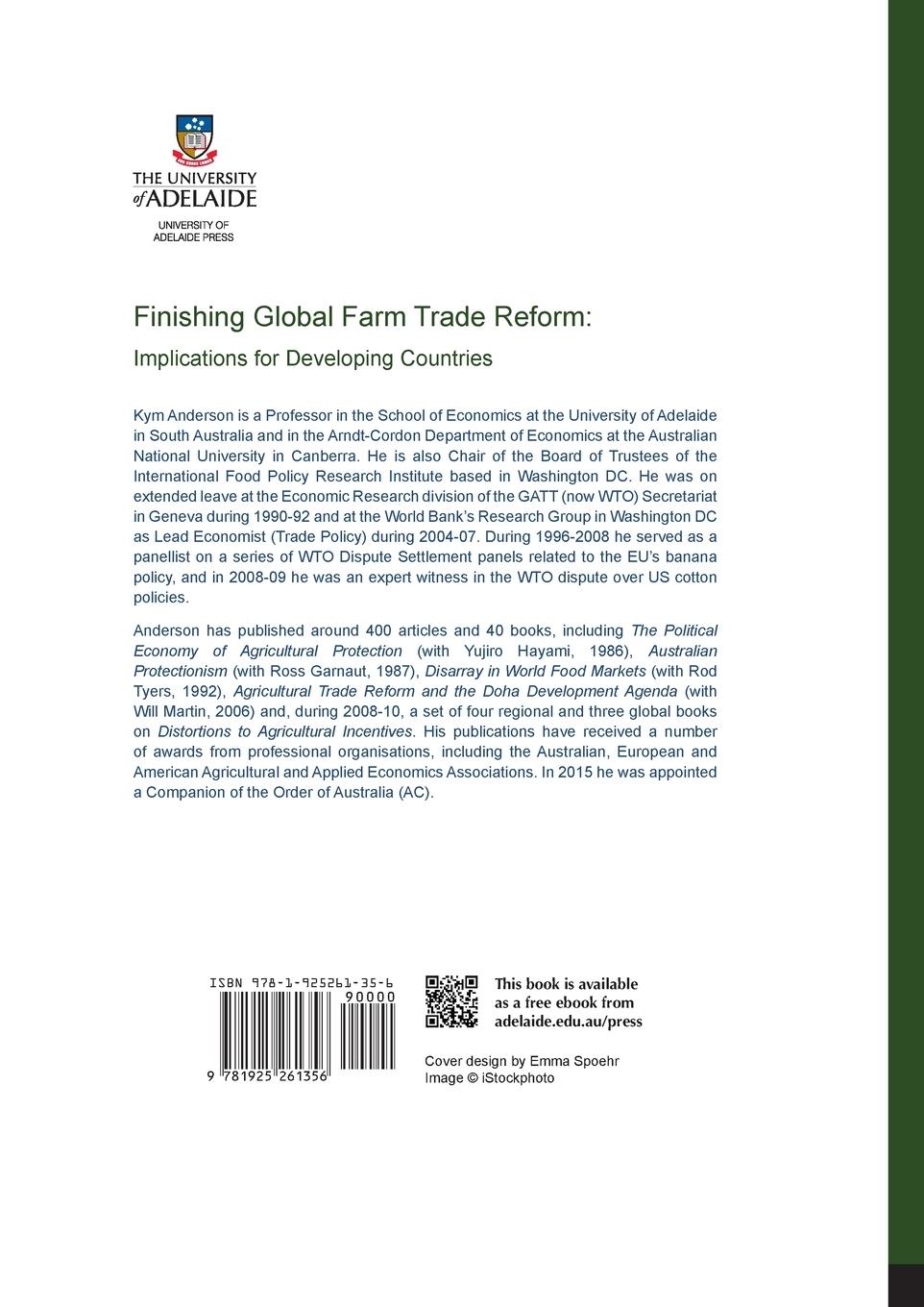 Rückseitencover FINISHING GLOBAL FARM TRADE REFORM