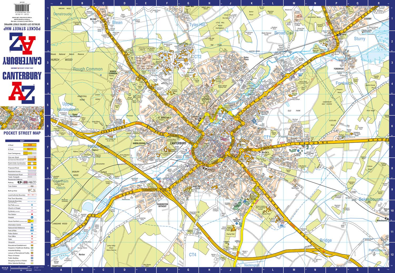 Beispielinhalt (Bild) Canterbury Pocket Street Map