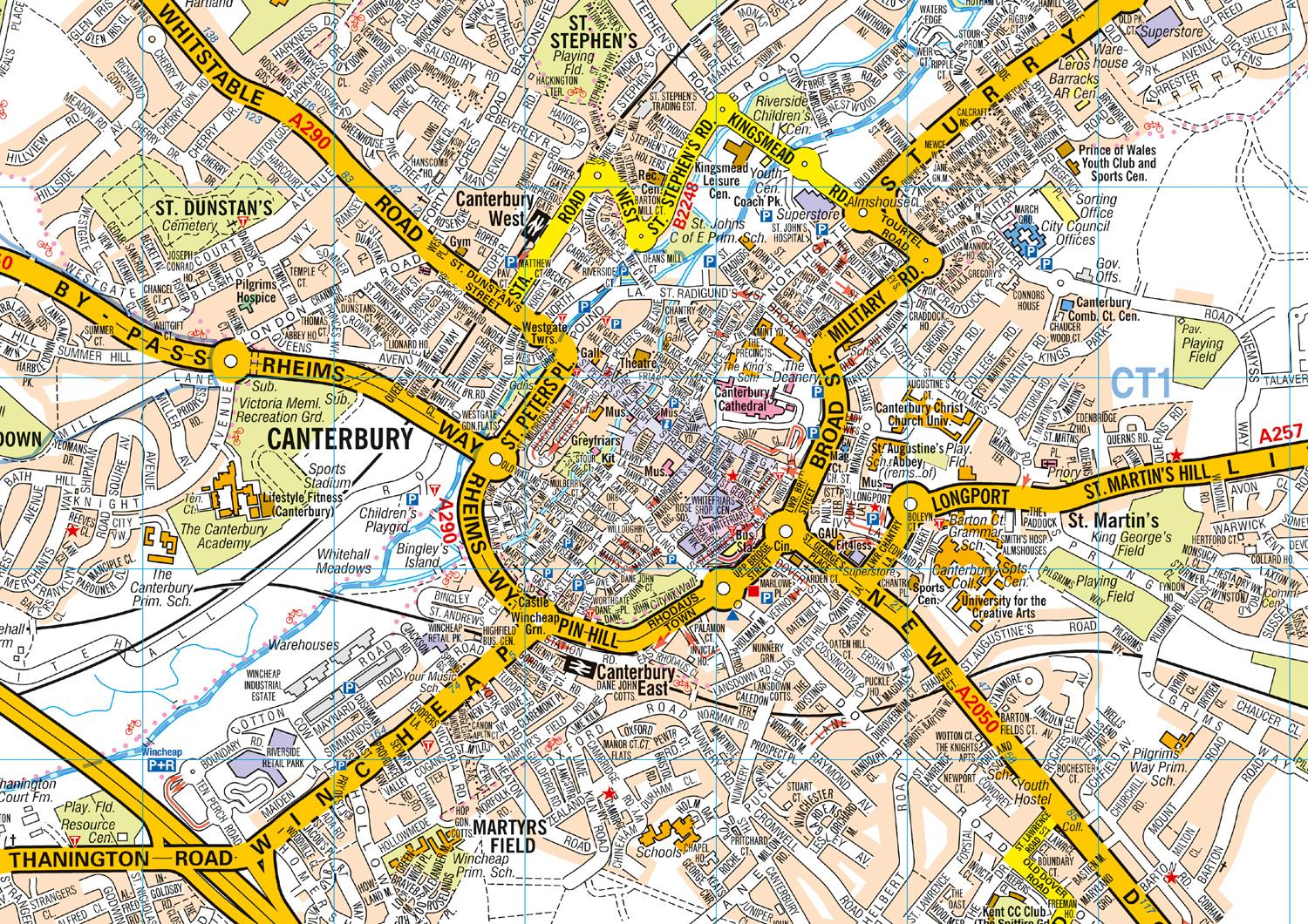 Beispielinhalt (Bild) Canterbury Pocket Street Map