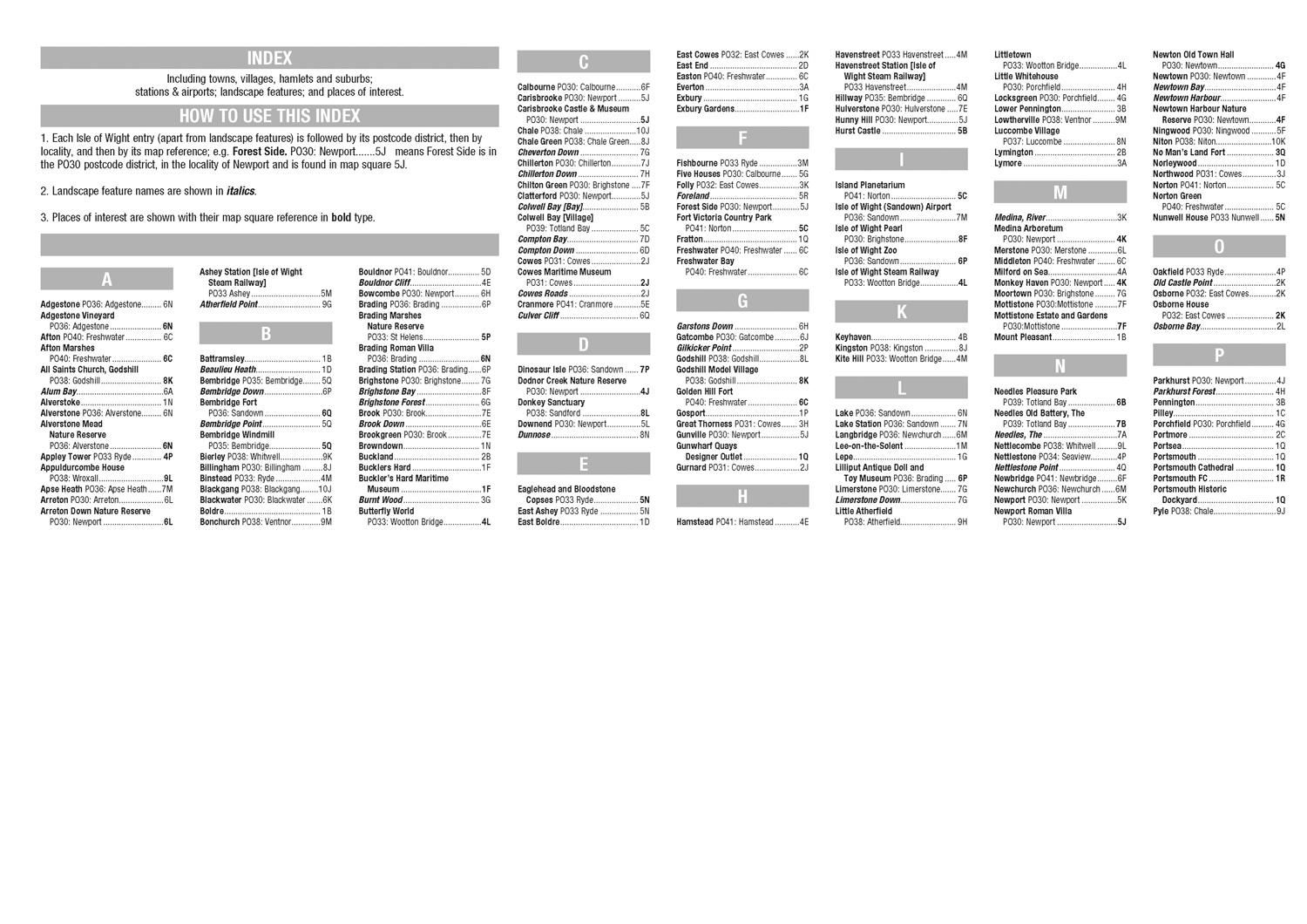 Beispielinhalt (Bild) Isle of Wight Pocket Map