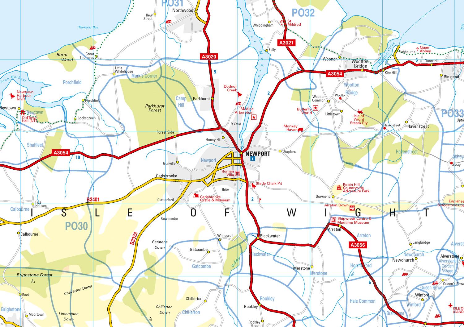 Beispielinhalt (Bild) Isle of Wight Pocket Map