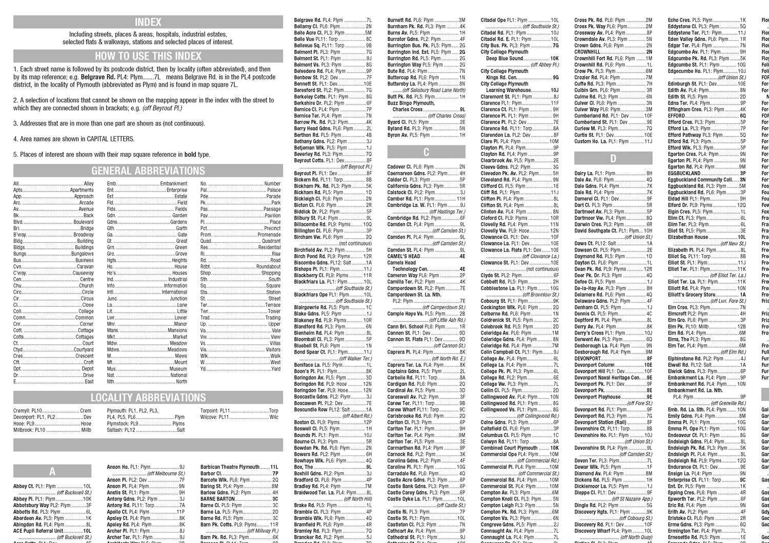 Beispielinhalt (Bild) Plymouth Pocket Street Map