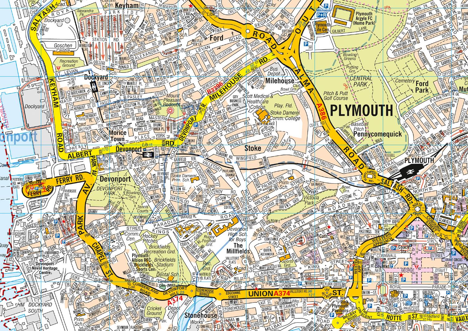 Beispielinhalt (Bild) Plymouth Pocket Street Map