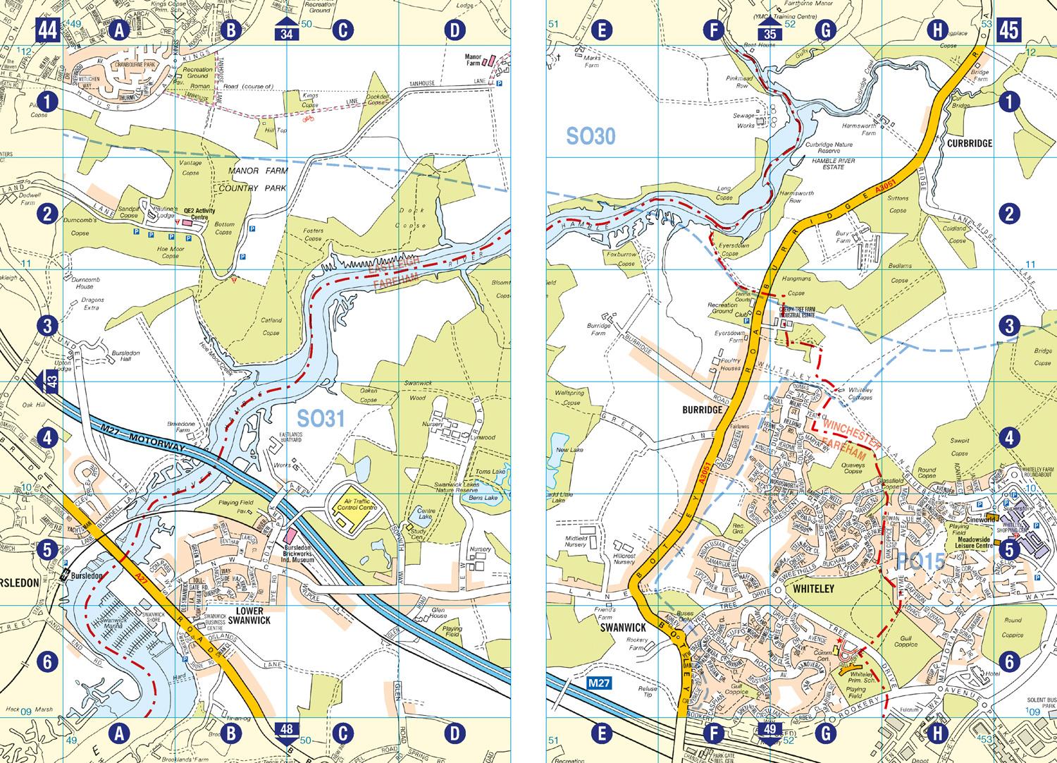 Beispielinhalt (Bild) Southampton A-Z Street Atlas
