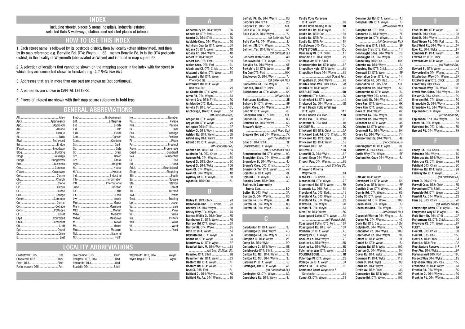 Beispielinhalt (Bild) Weymouth Pocket Street Map
