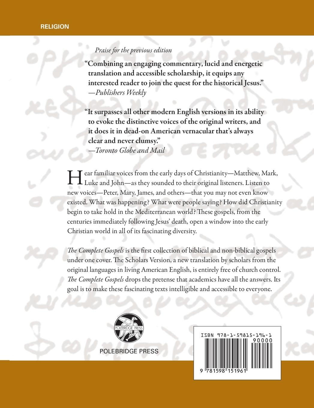 Rückseitencover Complete Gospels, 4th Edition (Revised)