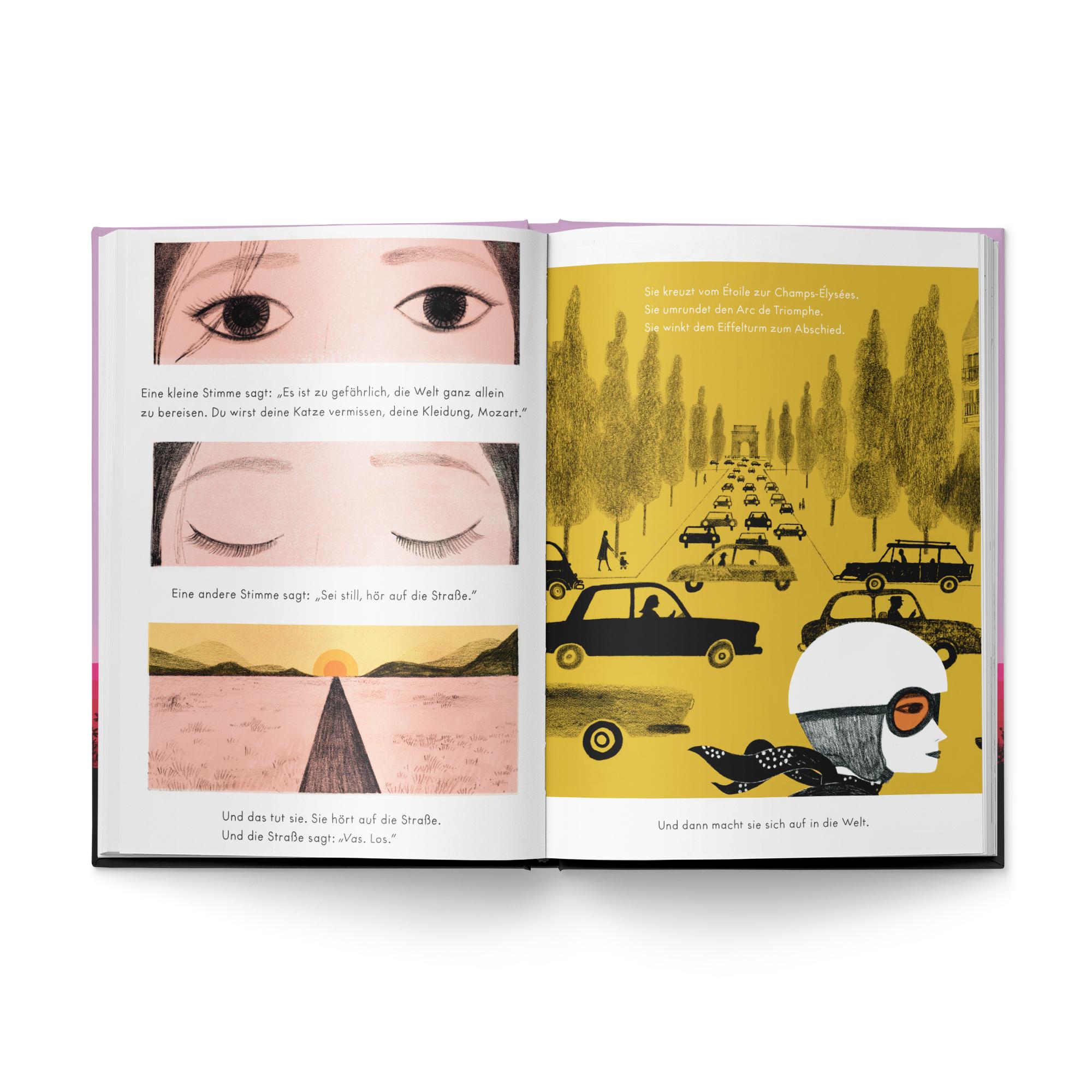 Beispielinhalt (Bild) Das Mädchen auf dem Motorrad