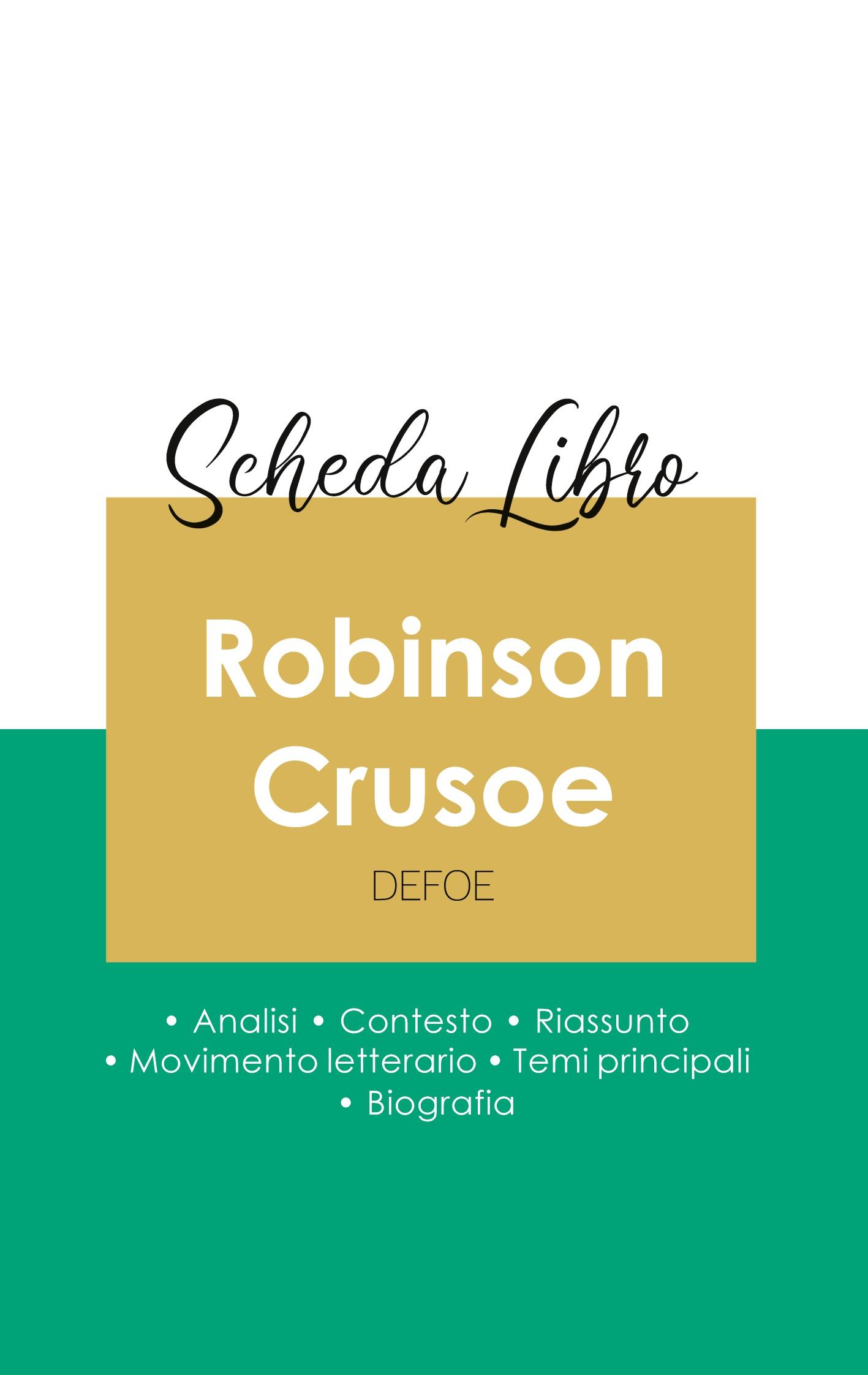 Vorderes Coverbild Scheda libro Robinson Crusoe di Daniel Defoe (analisi letteraria di riferimento e riassunto completo)