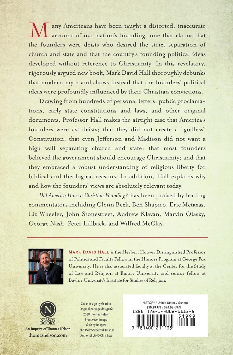 Rückseitencover Did America Have a Christian Founding?