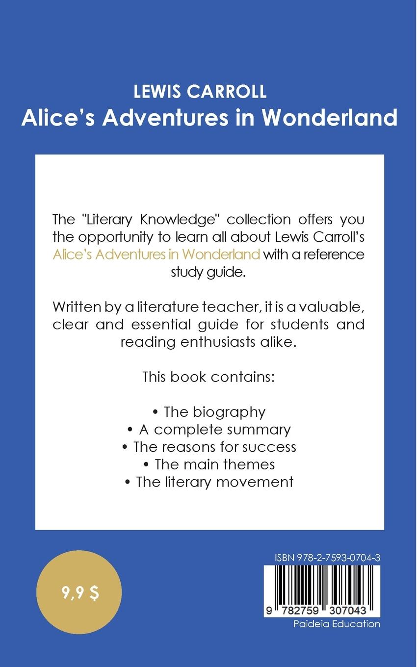 Rückseitencover Study guide Alice's Adventures in Wonderland by Lewis Carroll (in-depth literary analysis and complete summary)