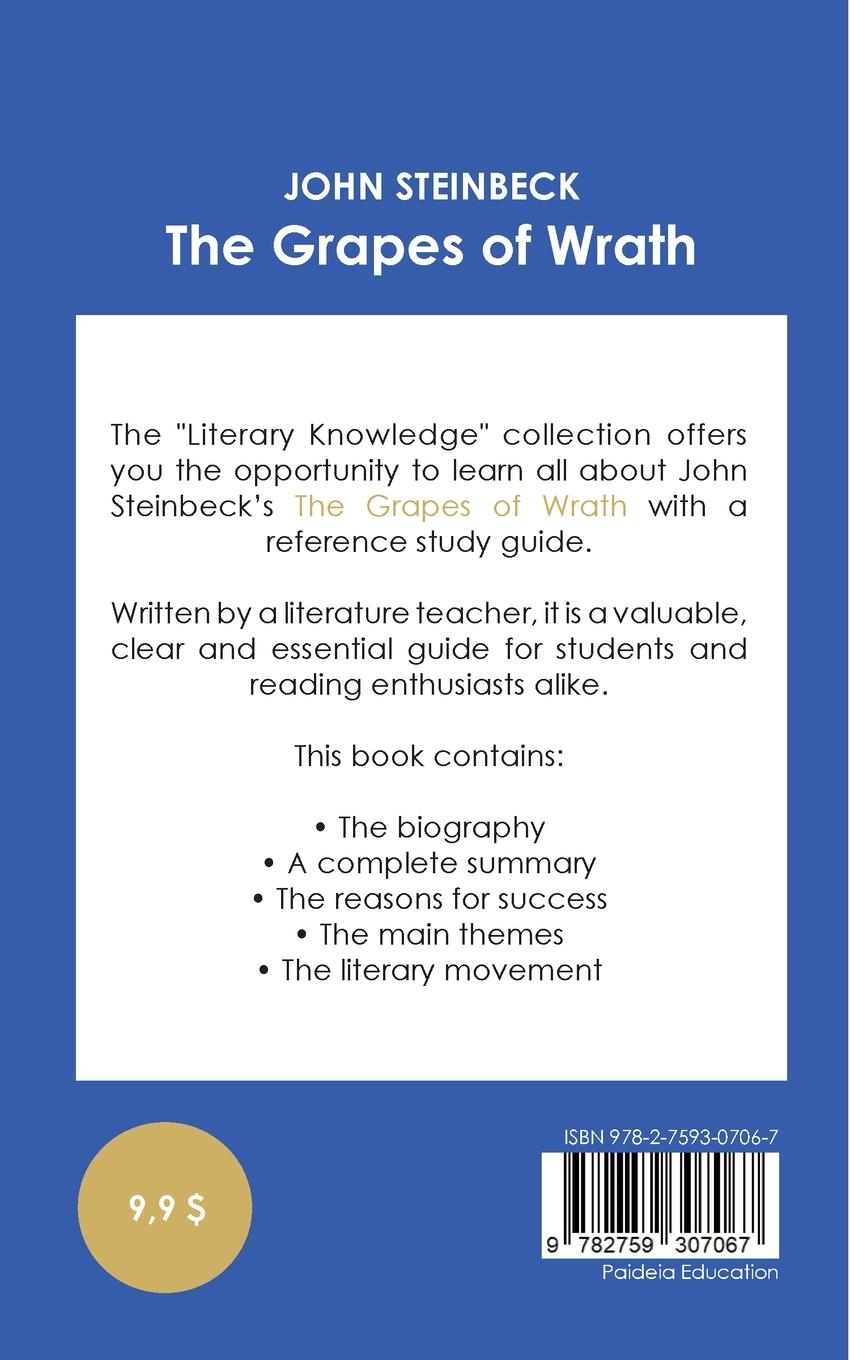 Rückseitencover Study guide The Grapes of Wrath by John Steinbeck (in-depth literary analysis and complete summary)