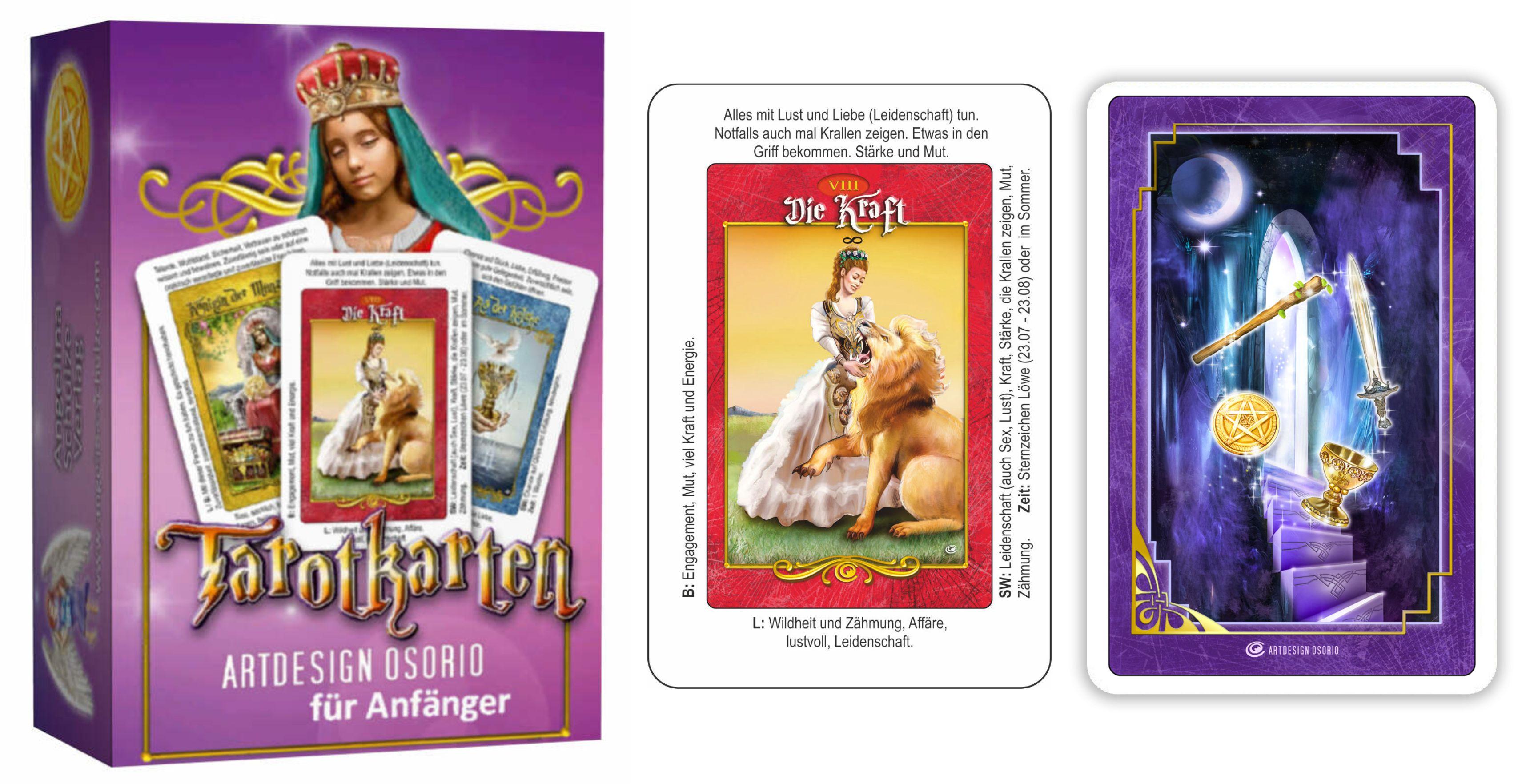 Vorderes Coverbild Tarotkarten Artdesign Osorio für Anfänger