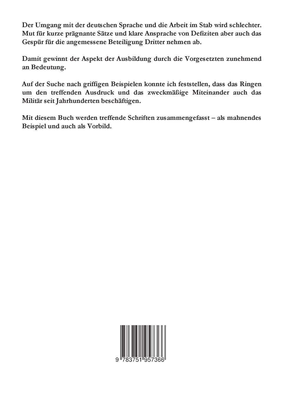 Rückseitencover Die Kunst der Stabsarbeit