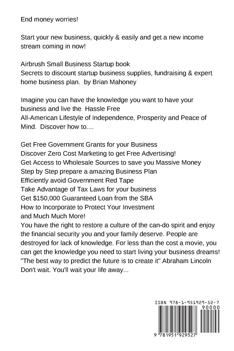 Rückseitencover Airbrush Small Business Startup book