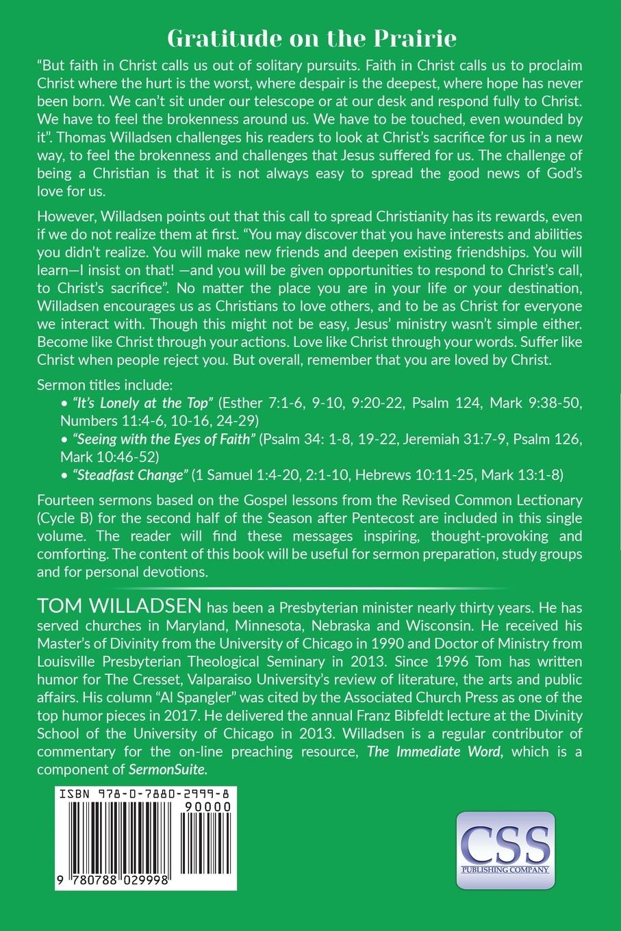 Rückseitencover Gratitude on the Prairie