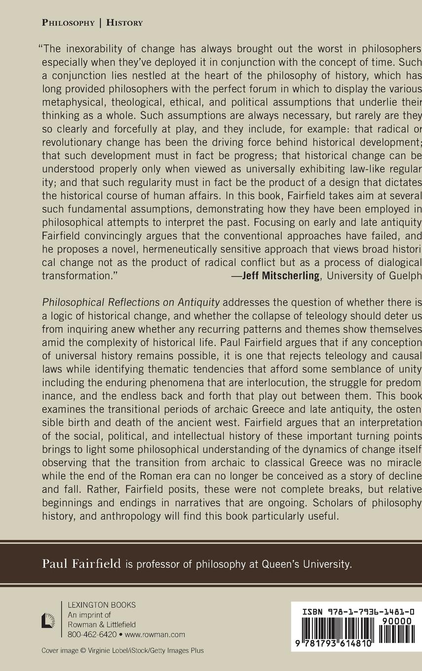 Rückseitencover Philosophical Reflections on Antiquity